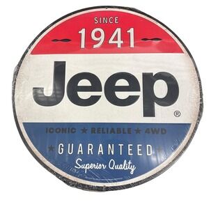 Jeep Since 1941 Metal Wall Sign Decor Iconic Reliable 4WD Guaranteed Superior Qu